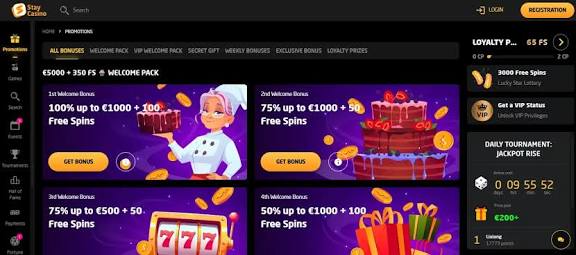 Staycasino screenshot: Slots and jackpots